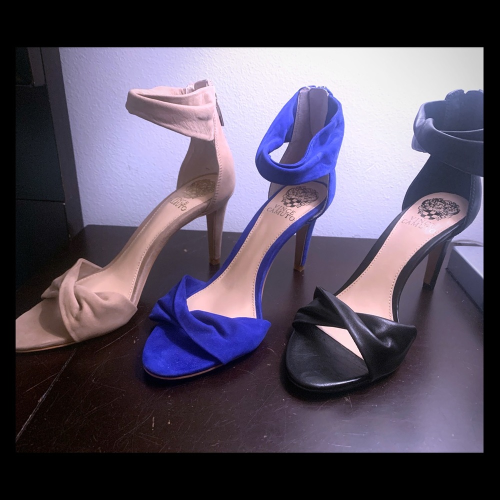 3 EUC size 8 Vince Camuto peep toe heel stilettos